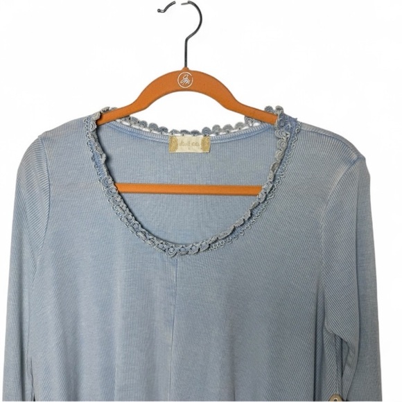 NWT Altar’d State Boho Top Women’s Large Crochet Neck Ribbed Long Sleeve - Picture 12 of 14